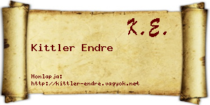 Kittler Endre névjegykártya